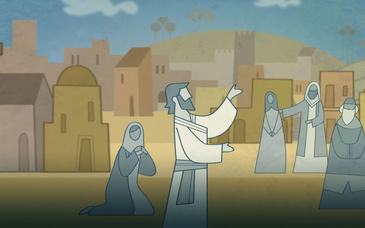 Jesus Cristo ensina Seus discípulos na cidade de Jerusalém