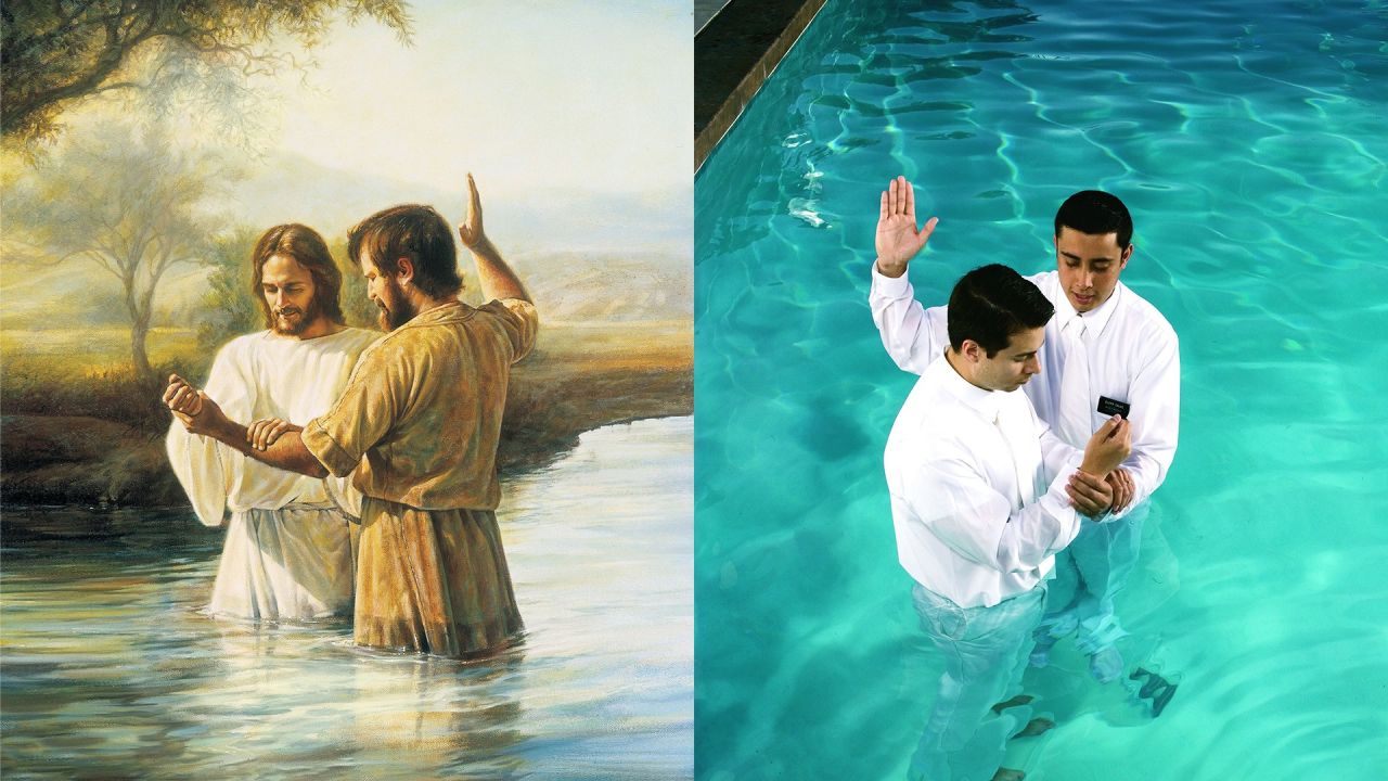 Uma comparação detalhada de Jesus sendo batizado e alguém sendo batizado como membro de A Igreja de Jesus Cristo dos Santos dos Últimos Dias
