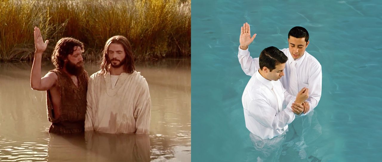 Uma comparação detalhada de Jesucristo sendo batizado e alguém sendo batizado hoy