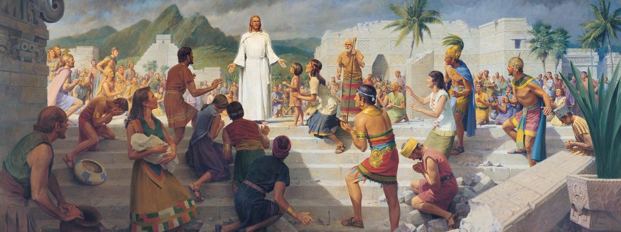 Jesus Cristo aparece ao povo da América antiga no Livro de Mórmon